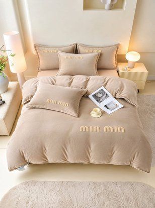 Комплект велюрового постельного белья &bull; min-min &bull; Песочный Бархат VELOUR-MINMIN-EURO-SAND-VELVET фото