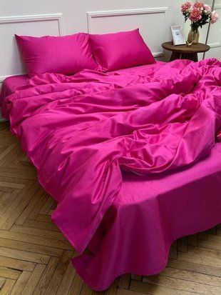 Комплект постельного белья Сатин Premium &bull; 100% хлопок Турция &bull; Фуксия SATIN-FUKSIYA фото