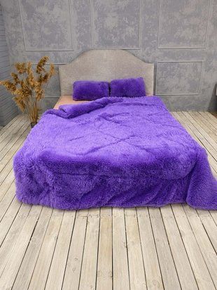 Покривало-ковдра &laquo;Травка&raquo; &bull; колір Фіолетовий FUR-BLANKET-TRAVKA-FIOLETOVIY фото