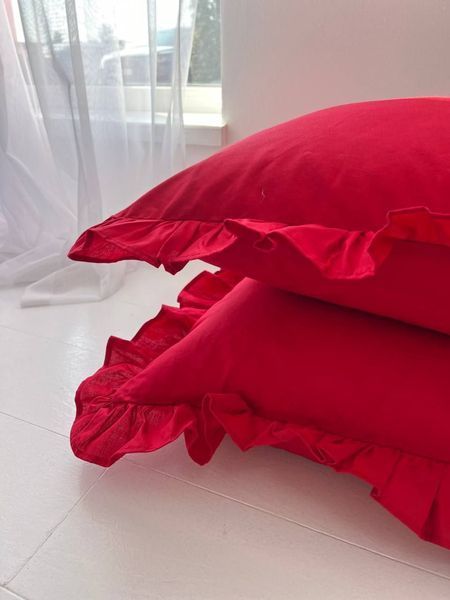 Комплект постельного белья Рюши Бязь Gold Lux &bull; 100% хлопок &bull; Червоний RUCHI-Bgold-RED фото