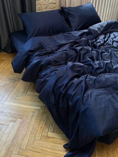 Комплект постельного белья Сатин Premium &bull; 100% хлопок Турция &bull; Глубокий синий SATIN-HLYBOKYI-SYNYI фото