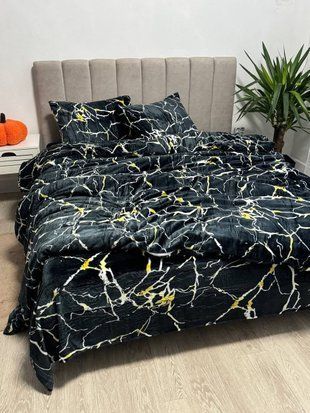 Комплект велюрового постельного белья &bull; Black Marble VELOUR-POSHYV-BLACK-MARBLE фото