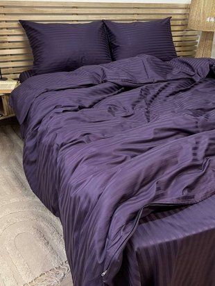 Комплект постельного белья Страйп-сатин &bull; 100% хлопок &bull; Сливовый 2 STRIPE-SATIN-SLYVOVYI-2 фото