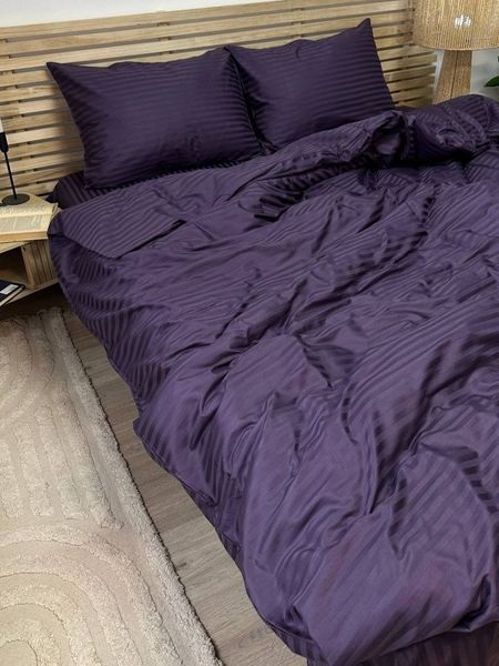 Комплект постельного белья Страйп-сатин &bull; 100% хлопок &bull; Сливовый 2 STRIPE-SATIN-SLYVOVYI-2 фото