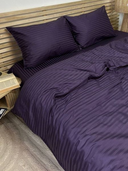 Комплект постельного белья Страйп-сатин &bull; 100% хлопок &bull; Сливовый 2 STRIPE-SATIN-SLYVOVYI-2 фото