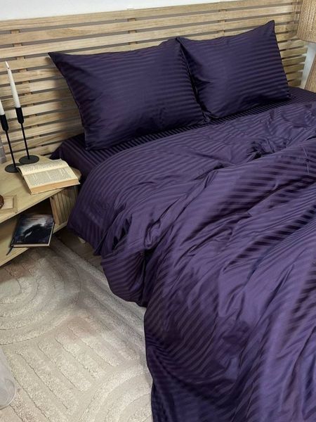 Комплект постельного белья Страйп-сатин &bull; 100% хлопок &bull; Сливовый 2 STRIPE-SATIN-SLYVOVYI-2 фото