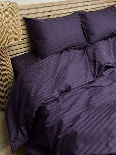 Комплект постельного белья Страйп-сатин &bull; 100% хлопок &bull; Сливовый 2 STRIPE-SATIN-SLYVOVYI-2 фото