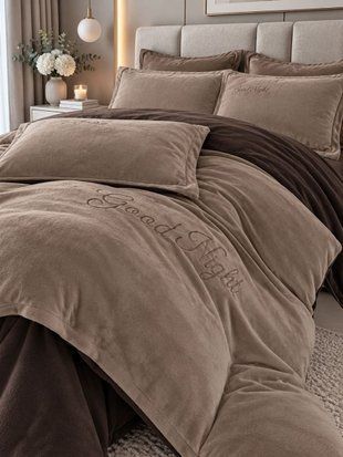Комплект велюрового постельного белья &bull; Good Night &bull; Шоколад & Капучино VELOUR-GOOD-NIGHT-SHOKOLAD-I-KAPUCHINO фото