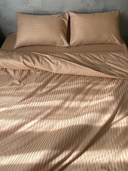 Комплект постельного белья Страйп-сатин &bull; 100% хлопок &bull; Мокко STRIPE-SATIN-MOKKO фото