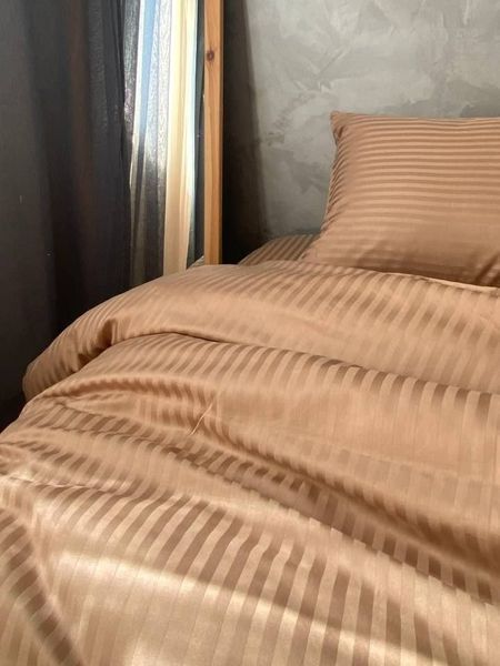 Комплект постельного белья Страйп-сатин &bull; 100% хлопок &bull; Мокко STRIPE-SATIN-MOKKO фото