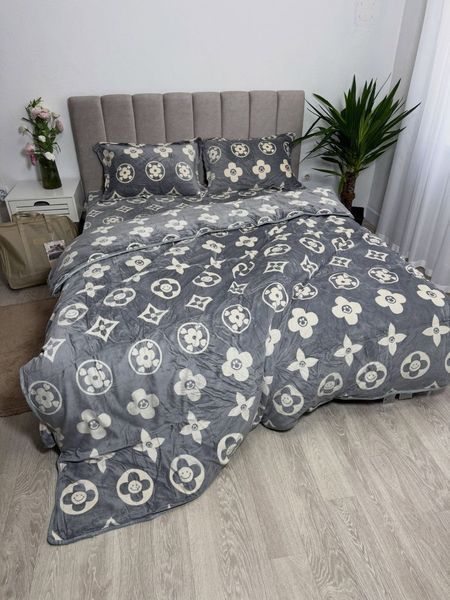 Комплект велюрової постільної білизни &bull; Scandi Monogram VELOUR-SCANDI-MONOGRAM фото