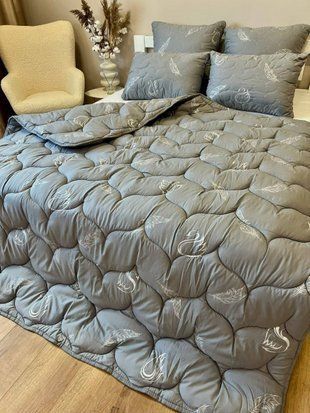 Ковдра всесезонна &laquo;Еко-пух&raquo; &bull; мікрофібра &bull; Сіра BLANKET-ECO-DOWN-MICROFIBER-GRAY фото