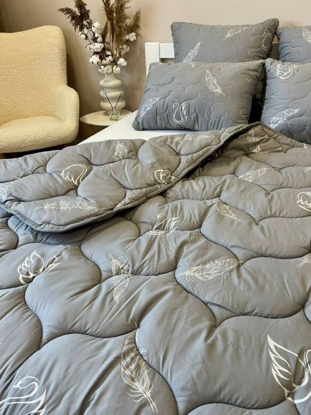 Ковдра всесезонна &laquo;Еко-пух&raquo; &bull; мікрофібра &bull; Сіра BLANKET-ECO-DOWN-MICROFIBER-GRAY фото