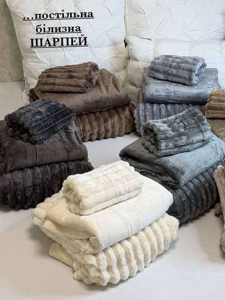Плюшевое постельное бельё &bull; Malloory Home &bull; Шарпей &bull; Молочный PLUSH-MALLOORY-EURO-SHARPEY-MILK фото
