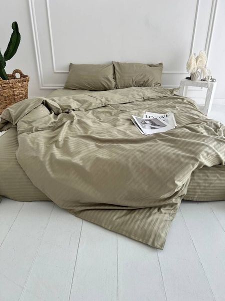 Комплект постельного белья Страйп-сатин &bull; 100% хлопок &bull; Оливка STRIPE-SATIN-OLIVKA фото