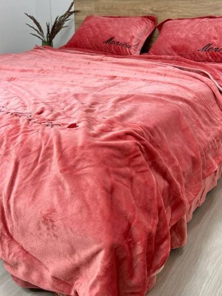 Комплект велюрового постельного белья Моника &bull; цвет Коралловый VELOUR-MONIKA-KORALOVIY фото