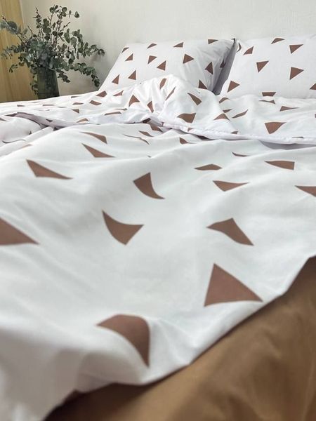 Комплект постільної білизни Бязь Gold Lux &bull; 100% бавовна &bull; Трикутник кава BYAZ-GOLD-TRYKUTNYK-KAVA фото