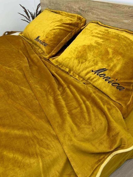 Комплект велюрової постільної білизни Моника &bull; Медове золото VELOUR-MONIKA-MEDOVE-ZOLOTO фото