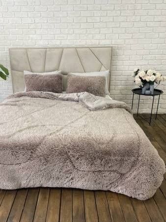 Покрывало-одеяло &laquo;Травка&raquo; &bull; Беж FUR-BLANKET-TRAVKA-BEZ фото