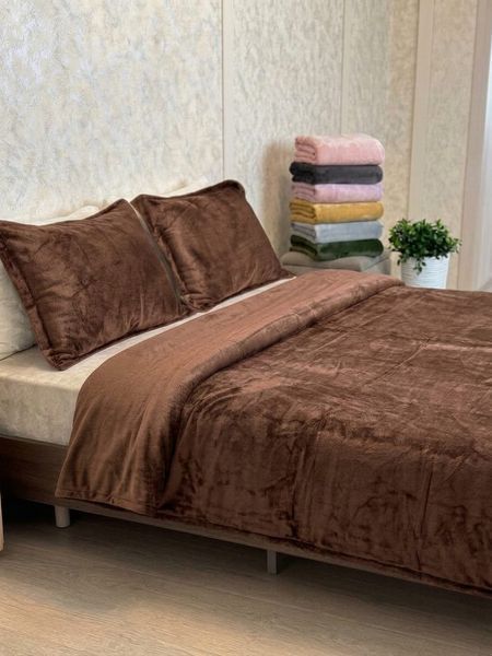 Комплект велюрового постельного белья &bull; L&M House Textiles &bull; Кофейный VELOUR-LM-EURO-COFFEE фото