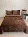 Комплект велюрового постельного белья &bull; L&M House Textiles &bull; Кофейный VELOUR-LM-EURO-COFFEE фото 1